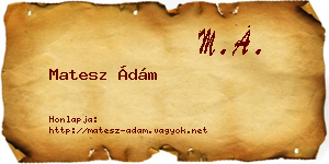 Matesz Ádám névjegykártya